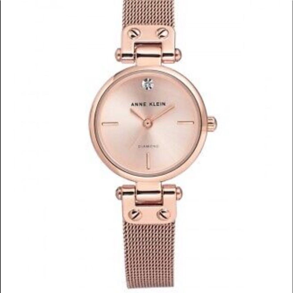 Anne Klein Women's Genuine Diamond Dial Mesh Bracelet Watch
